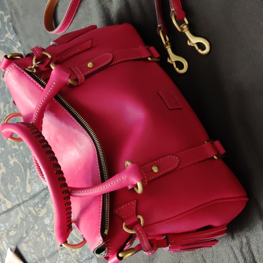 Dooney and Bourke Florentine Small Satchel in Fushia